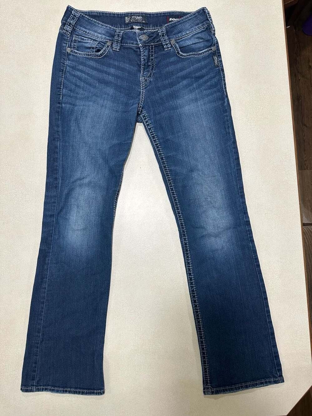 Silver Jeans Co Suki Slim Boot Jeans W31 L33 Curvy Stretch Blue Denim
